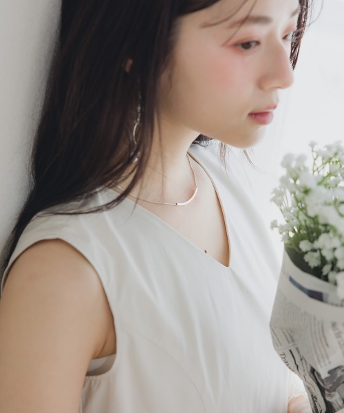 Petitjo（プッチージョ）の「小さいサイズ　Vネックギャザーワンピース　低身長さん・小柄女性（ワンピース・レディース・アイボリー/ブラック・PSS/PS/PM/PL）」の14枚目の写真