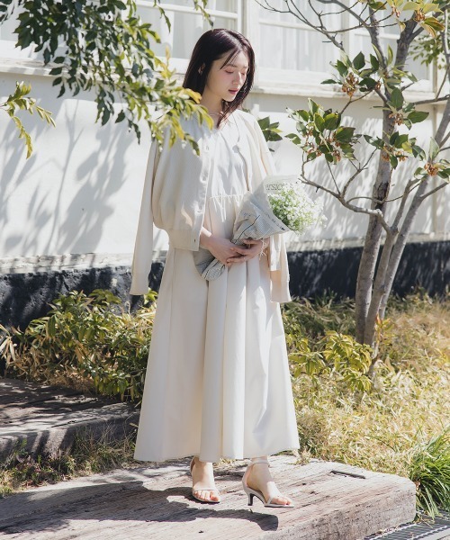 Petitjo（プッチージョ）の「小さいサイズ　Vネックギャザーワンピース　低身長さん・小柄女性（ワンピース・レディース・アイボリー/ブラック・PSS/PS/PM/PL）」の16枚目の写真