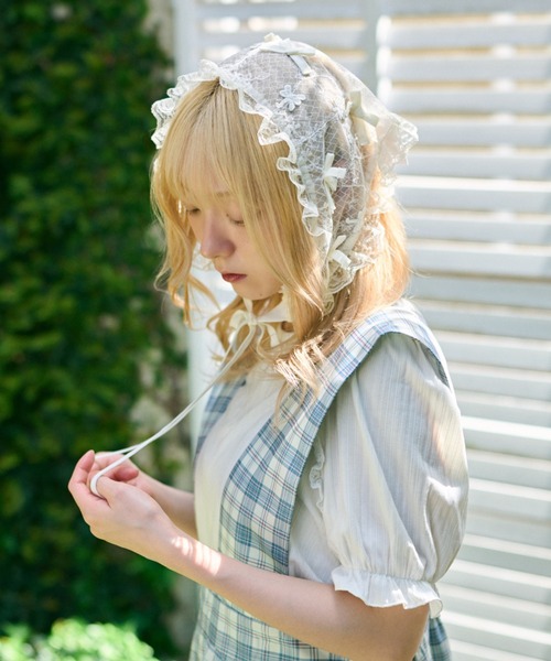 kutir(クティール)の「【クティールとレトロ】アソートフリルリボンバブーシュカ/ヘッドドレス(その他ヘアアクセサリー・レディース・ライトブルー/アイボリー/ピンク/オフホワイト・FREE)」の21枚目の写真