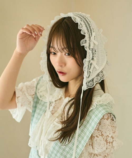 kutir(クティール)の「【クティールとレトロ】アソートフリルリボンバブーシュカ/ヘッドドレス(その他ヘアアクセサリー・レディース・ライトブルー/アイボリー/ピンク/オフホワイト・FREE)」の9枚目の写真