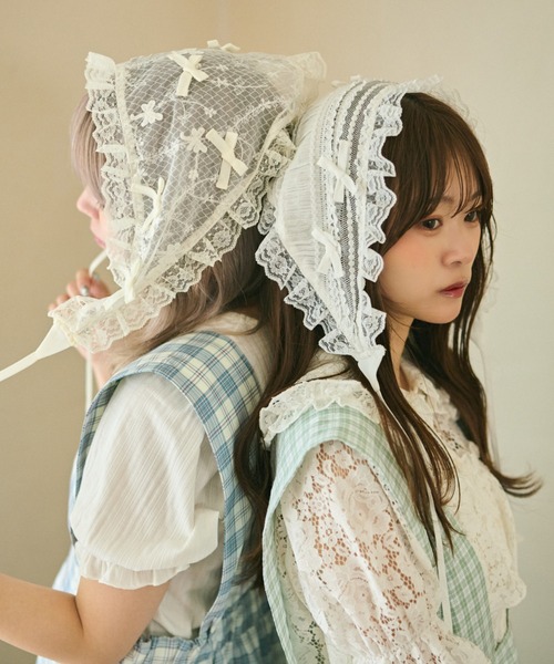 kutir(クティール)の「【クティールとレトロ】アソートフリルリボンバブーシュカ/ヘッドドレス(その他ヘアアクセサリー・レディース・ライトブルー/アイボリー/ピンク/オフホワイト・FREE)」の13枚目の写真