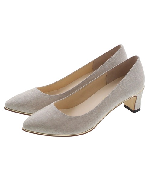 JELLY BEANS（ジェリービーンズ）の「Vカットポインテッドトゥパンプス【Made in Japan】(125-52119)JELLY BEANS(ジェリービーンズ)（パンプス・レディース・マルチ/ライトグレー/ブラック・23/24/22.5/24.5/23.5）」の3枚目の写真