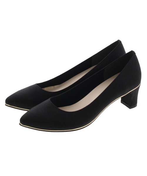 JELLY BEANS（ジェリービーンズ）の「Vカットポインテッドトゥパンプス【Made in Japan】(125-52119)JELLY BEANS(ジェリービーンズ)（パンプス・レディース・マルチ/ライトグレー/ブラック・23/24/22.5/24.5/23.5）」の2枚目の写真