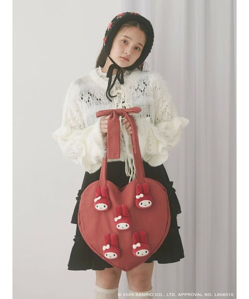 メロクロコラボ】My Melody heart tote bag(RED)（トートバッグ