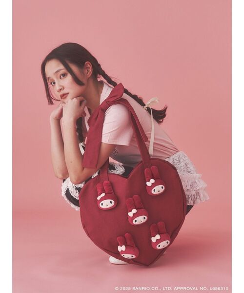 メロクロコラボ】My Melody heart tote bag(RED)（トートバッグ