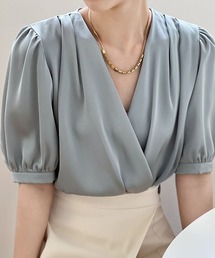 Forcement（フォースメント）の「カシュクールVネック上品ブラウス（シャツ/ブラウス）」