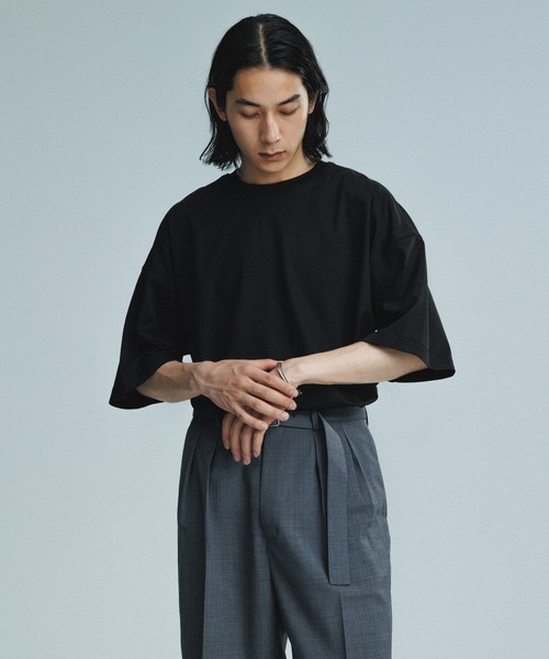 未使用タグ付　Adam et Rope'(アダムエロペ) ブラックTシャツ ADAM ET ROPE' tシャツ 「WEB限定」RECORDSガーメントダイT