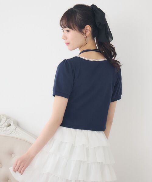 ems excite（エムズエキサイト）の「前釦切替デザインCT（Tシャツ/カットソー・レディース・ダークブルー/ピンク/ブラック・FREE）」の17枚目の写真