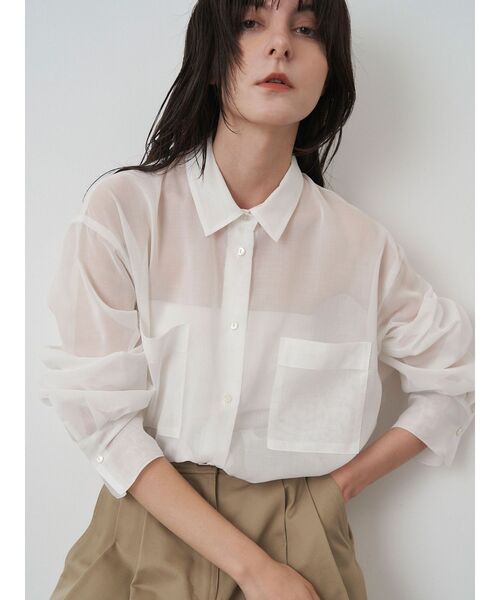 セール】オーバーサイズシアーシャツ（シャツ/ブラウス）｜ELENDEEK