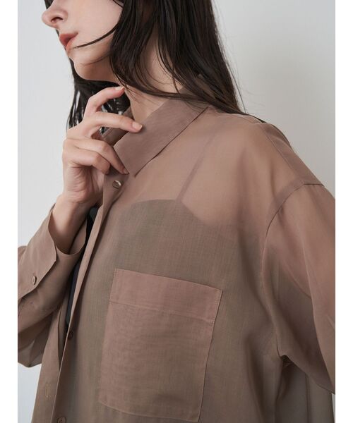 ELENDEEK(エレンディーク)の「オーバーサイズシアーシャツ(シャツ/ブラウス・レディース・ベージュ/オフホワイト/ブラック・FREE)」の19枚目の写真