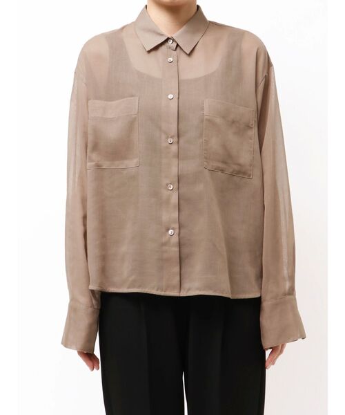 ELENDEEK(エレンディーク)の「オーバーサイズシアーシャツ(シャツ/ブラウス・レディース・ベージュ/オフホワイト/ブラック・FREE)」の8枚目の写真