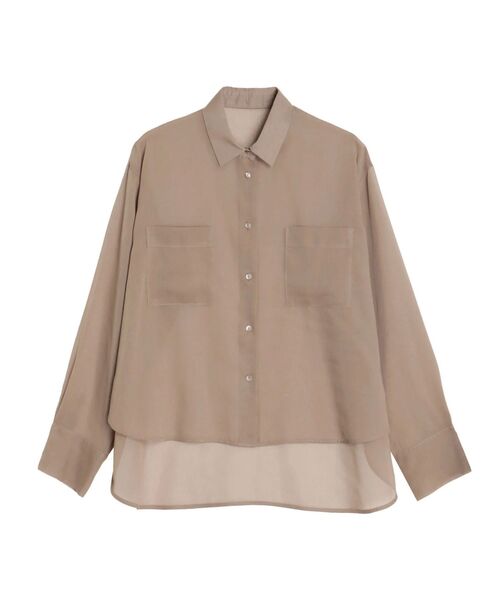 ELENDEEK(エレンディーク)の「オーバーサイズシアーシャツ(シャツ/ブラウス・レディース・ベージュ/オフホワイト/ブラック・FREE)」の13枚目の写真