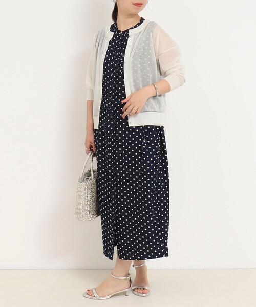 MICO COULIER（ミコクリエ）の「極細UVメッシュ2WAYカーディガン（カーディガン/ボレロ・レディース・オフホワイト/ライトグレー/チャコールグレー・38）」の6枚目の写真