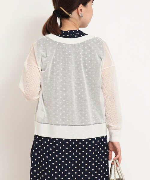 MICO COULIER（ミコクリエ）の「極細UVメッシュ2WAYカーディガン（カーディガン/ボレロ・レディース・オフホワイト/ライトグレー/チャコールグレー・38）」の8枚目の写真