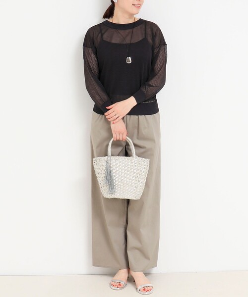 MICO COULIER（ミコクリエ）の「極細UVメッシュ2WAYカーディガン（カーディガン/ボレロ・レディース・オフホワイト/ライトグレー/チャコールグレー・38）」の9枚目の写真