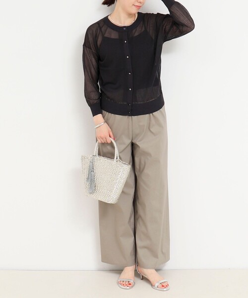 MICO COULIER（ミコクリエ）の「極細UVメッシュ2WAYカーディガン（カーディガン/ボレロ・レディース・オフホワイト/ライトグレー/チャコールグレー・38）」の14枚目の写真