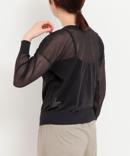 MICO COULIER（ミコクリエ）の「極細UVメッシュ2WAYカーディガン（カーディガン/ボレロ・レディース・オフホワイト/ライトグレー/チャコールグレー・38）」の16枚目の写真