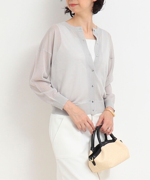 MICO COULIER（ミコクリエ）の「極細UVメッシュ2WAYカーディガン（カーディガン/ボレロ・レディース・オフホワイト/ライトグレー/チャコールグレー・38）」の19枚目の写真