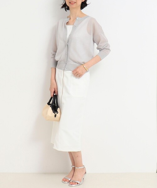 MICO COULIER（ミコクリエ）の「極細UVメッシュ2WAYカーディガン（カーディガン/ボレロ・レディース・オフホワイト/ライトグレー/チャコールグレー・38）」の20枚目の写真