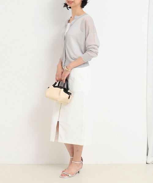 MICO COULIER（ミコクリエ）の「極細UVメッシュ2WAYカーディガン（カーディガン/ボレロ・レディース・オフホワイト/ライトグレー/チャコールグレー・38）」の21枚目の写真