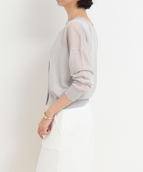 MICO COULIER（ミコクリエ）の「極細UVメッシュ2WAYカーディガン（カーディガン/ボレロ・レディース・オフホワイト/ライトグレー/チャコールグレー・38）」の22枚目の写真