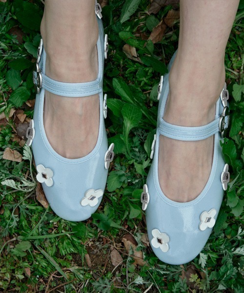 X MINJUKIM] FLORAL PATCH MARYJANES（バレエシューズ