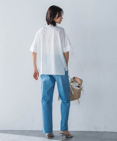 LAUTREAMONT(ロートレアモン)の「ライクアウーヴンギャザーネックカットソー≪洗濯機で洗える≫(Tシャツ/カットソー・レディース・ブルー/チャコールグレー/ライトブルー/ブラウン/ホワイト/ピンク・9号)」の11枚目の写真