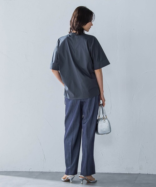 LAUTREAMONT(ロートレアモン)の「ライクアウーヴンギャザーネックカットソー≪洗濯機で洗える≫(Tシャツ/カットソー・レディース・ブルー/チャコールグレー/ライトブルー/ブラウン/ホワイト/ピンク・9号)」の16枚目の写真