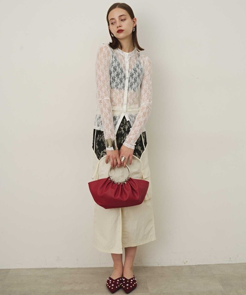 VIOLETTA（ヴィオレッタ）の「フープハンドルラウンドバッグ（ハンドバッグ・レディース・ブラック/レッド/シルバー・FREE）」の6枚目の写真