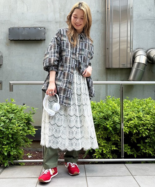 DOUBLE NAME（ダブルネーム）の「PATCHWORK長袖チェックシャツ（シャツ/ブラウス・レディース・レッド系その他/グリーン系その他・FREE）」の11枚目の写真