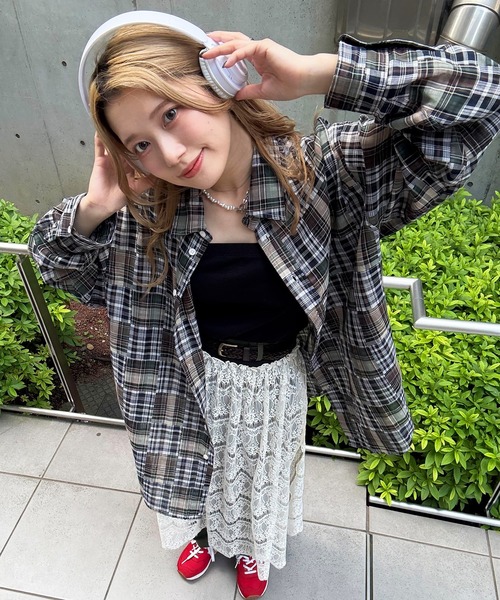 DOUBLE NAME（ダブルネーム）の「PATCHWORK長袖チェックシャツ（シャツ/ブラウス・レディース・レッド系その他/グリーン系その他・FREE）」の16枚目の写真