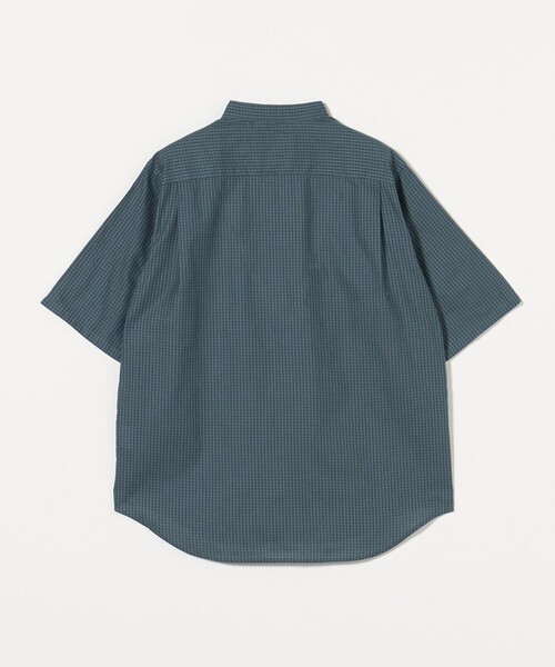 極美品♪グリーンレーベル リネン バンドカラー シャツ 麻 ゆったり ブルー セール】LENOCLOTH バンドカラーシャツ（シャツ/ブラウス
