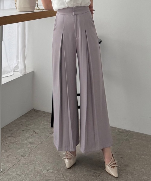 ROYAL PARTY（ロイヤルパーティー）の「BOXタックワイドパンツ（その他パンツ・レディース・パープル/ブラック/オフホワイト・FREE）」の3枚目の写真