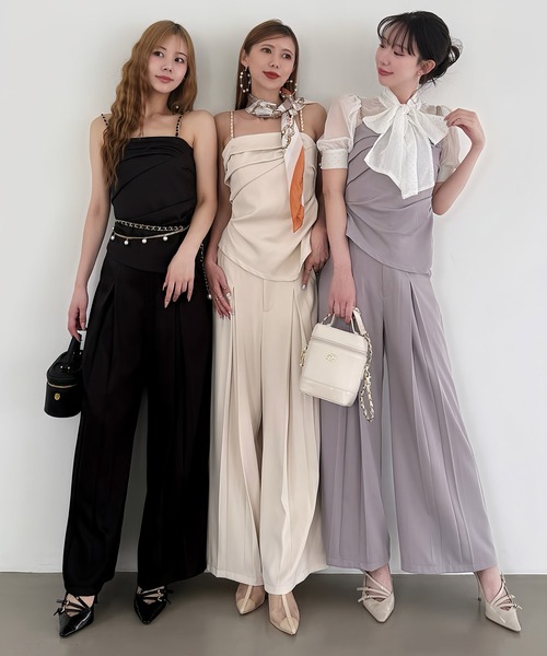 ROYAL PARTY（ロイヤルパーティー）の「BOXタックワイドパンツ（その他パンツ・レディース・パープル/ブラック/オフホワイト・FREE）」の5枚目の写真