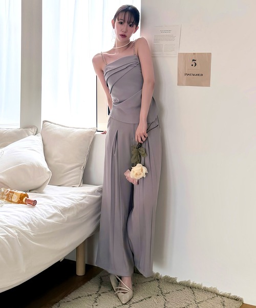 ROYAL PARTY（ロイヤルパーティー）の「BOXタックワイドパンツ（その他パンツ・レディース・パープル/ブラック/オフホワイト・FREE）」の9枚目の写真