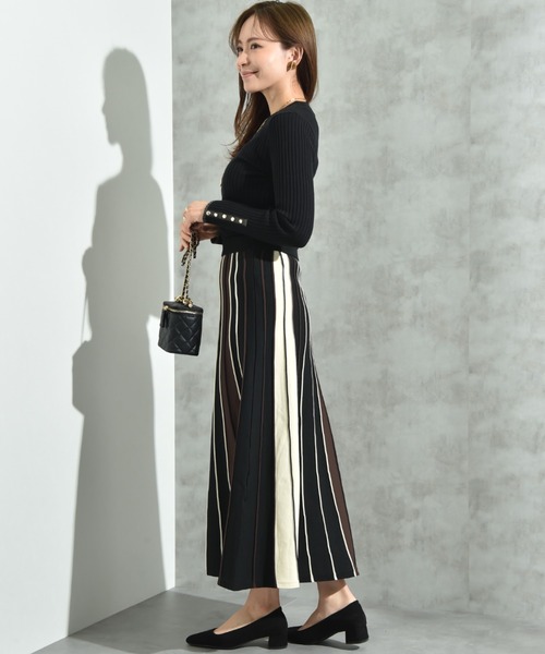 INTERPLANET（インタープラネット）の「配色プリーツニットスカート（スカート・レディース・ブラック/ブルー/グレー・FREE）」の18枚目の写真