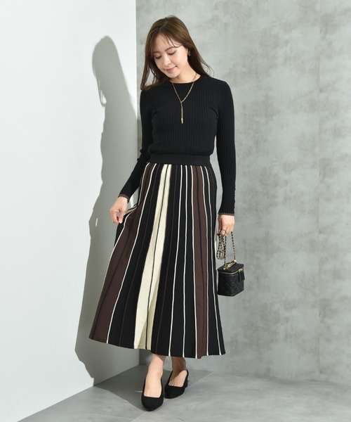 INTERPLANET（インタープラネット）の「配色プリーツニットスカート（スカート・レディース・ブラック/ブルー/グレー・FREE）」の21枚目の写真