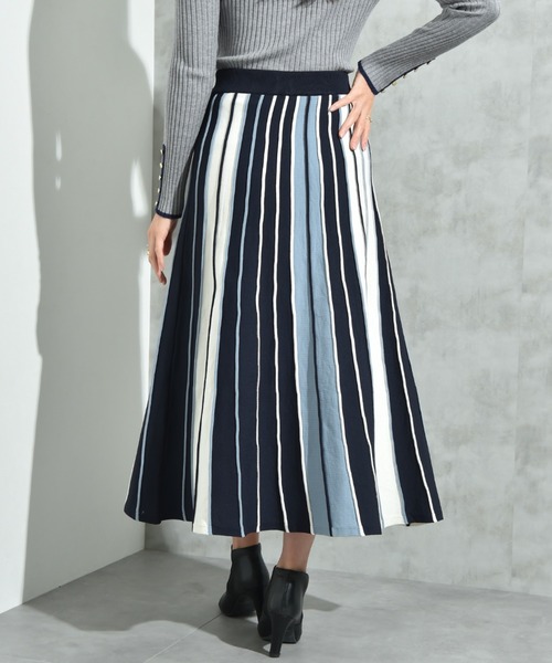 INTERPLANET（インタープラネット）の「配色プリーツニットスカート（スカート・レディース・ブラック/ブルー/グレー・FREE）」の9枚目の写真