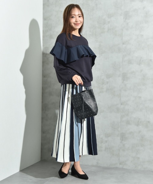 INTERPLANET（インタープラネット）の「配色プリーツニットスカート（スカート・レディース・ブラック/ブルー/グレー・FREE）」の13枚目の写真