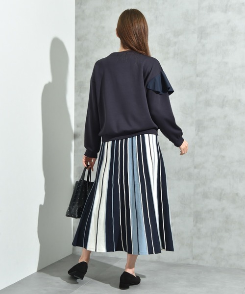INTERPLANET（インタープラネット）の「配色プリーツニットスカート（スカート・レディース・ブラック/ブルー/グレー・FREE）」の14枚目の写真
