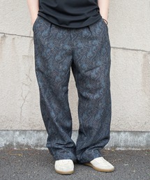 総柄メッシュロングパンツ