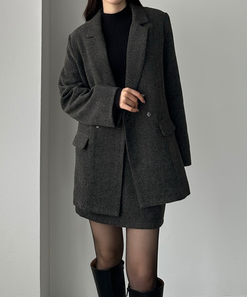 ADORE ビッグヘリンボーンコート　&スカート　セットアップ ADORE ビッグヘリンボーンコート &スカート セットアップ ADORE