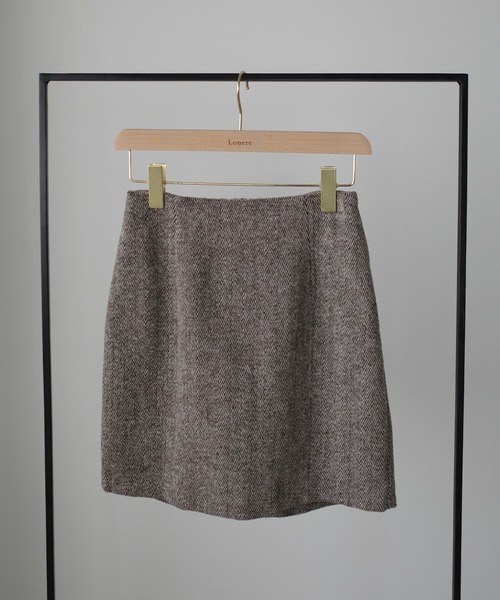 Louere（ルエレ）の「ヘリンボーンテーラードジャケット＋ミニスカートSET（インパン付き）[高身長サイズMT/低身長サイズS有り]（セットアップ・レディース・ダークグレー/ライトブラウン/ダークブラウン・LARGE/MT/X-LARGE/MEDIUM/SMALL）」の21枚目の写真