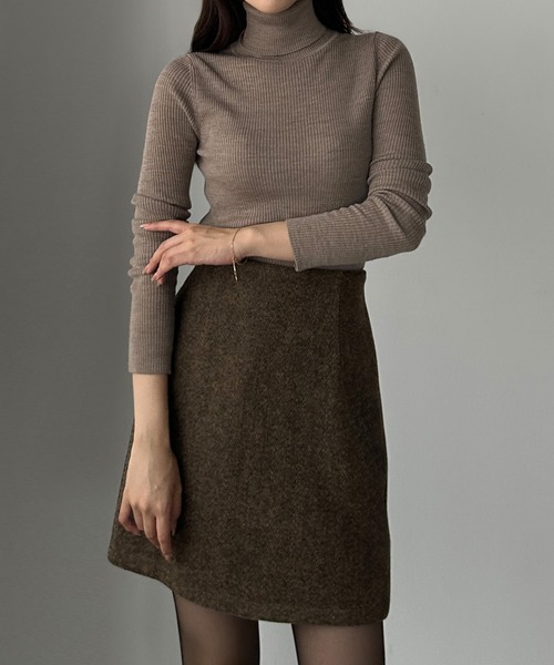 ヘリンボーンテーラードジャケット＋ミニスカートSET（インパン付き