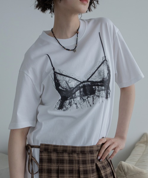 セール】ビスチェプリント半袖Tシャツ（Tシャツ/カットソー）｜VACANCY
