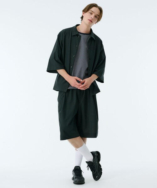 PUBLIC TOKYO(パブリックトウキョウ)の「ビューティーコットンコードボーダーTEE(Tシャツ/カットソー・メンズ・オリーブ/ブラック/ネイビー/ダークブルー/グリーン・1/2)」の13枚目の写真