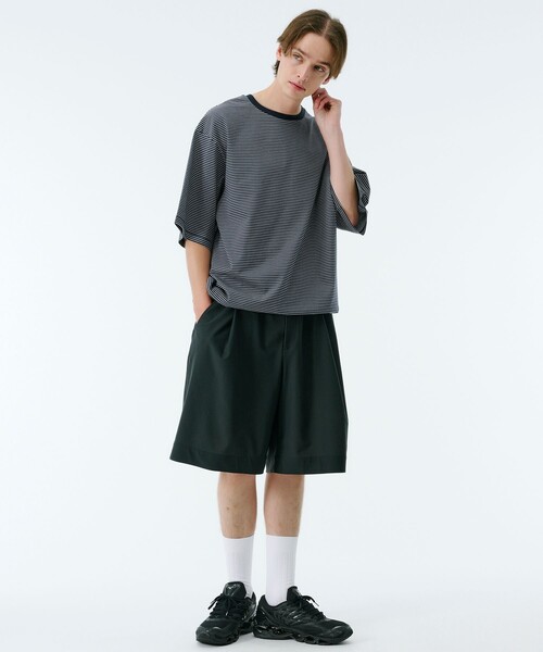 PUBLIC TOKYO(パブリックトウキョウ)の「ビューティーコットンコードボーダーTEE(Tシャツ/カットソー・メンズ・オリーブ/ブラック/ネイビー/ダークブルー/グリーン・1/2)」の15枚目の写真