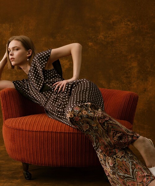 LOULOU WILLOUGHBY(ルルウィルビー)の「【LOULOU WILLOUGHBY】ペイズリードットオールインワン(つなぎ/オールインワン・レディース・ブラック・1/2)」の9枚目の写真