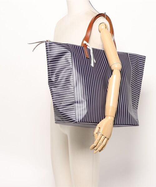 Curensology（カレンソロジー）の「Curensology(カレンソロジー)/ＣＳＧ＞ストライプストライプバッグL（トートバッグ・レディース・サックスブルー/ネイビー・FREE）」の17枚目の写真