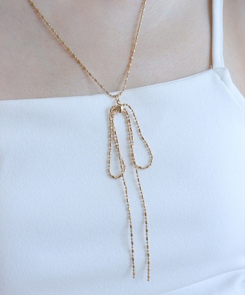 Pierrot(ピエロ)の「チェーンリボンネックレス(ネックレス・レディース・ゴールド/シルバー・FREE)」の13枚目の写真